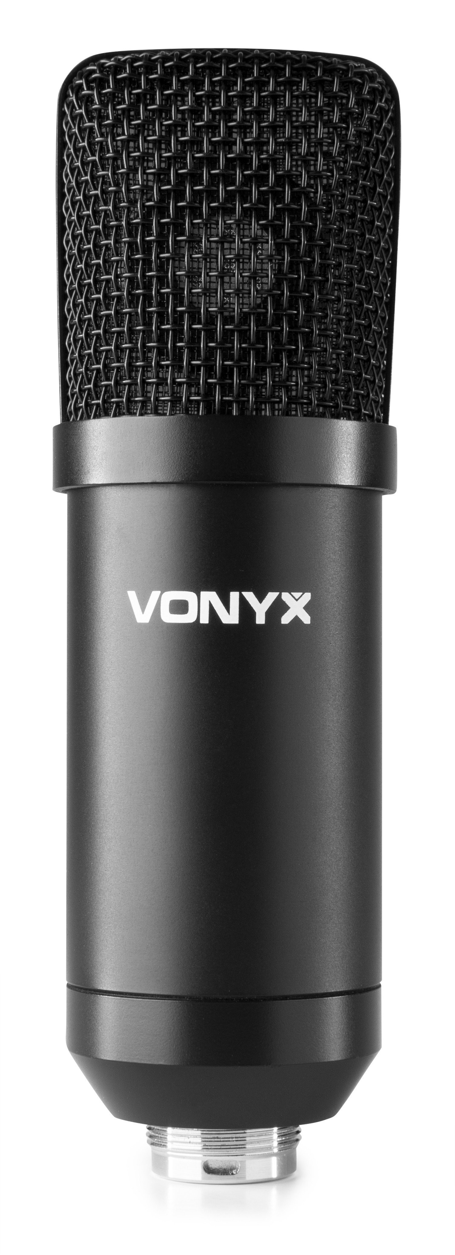 Micro studio, condensateur, USB, noir, avec support articulé, filtre anti- pop, bonnette, pince et câble - CMS300B - Vonyx