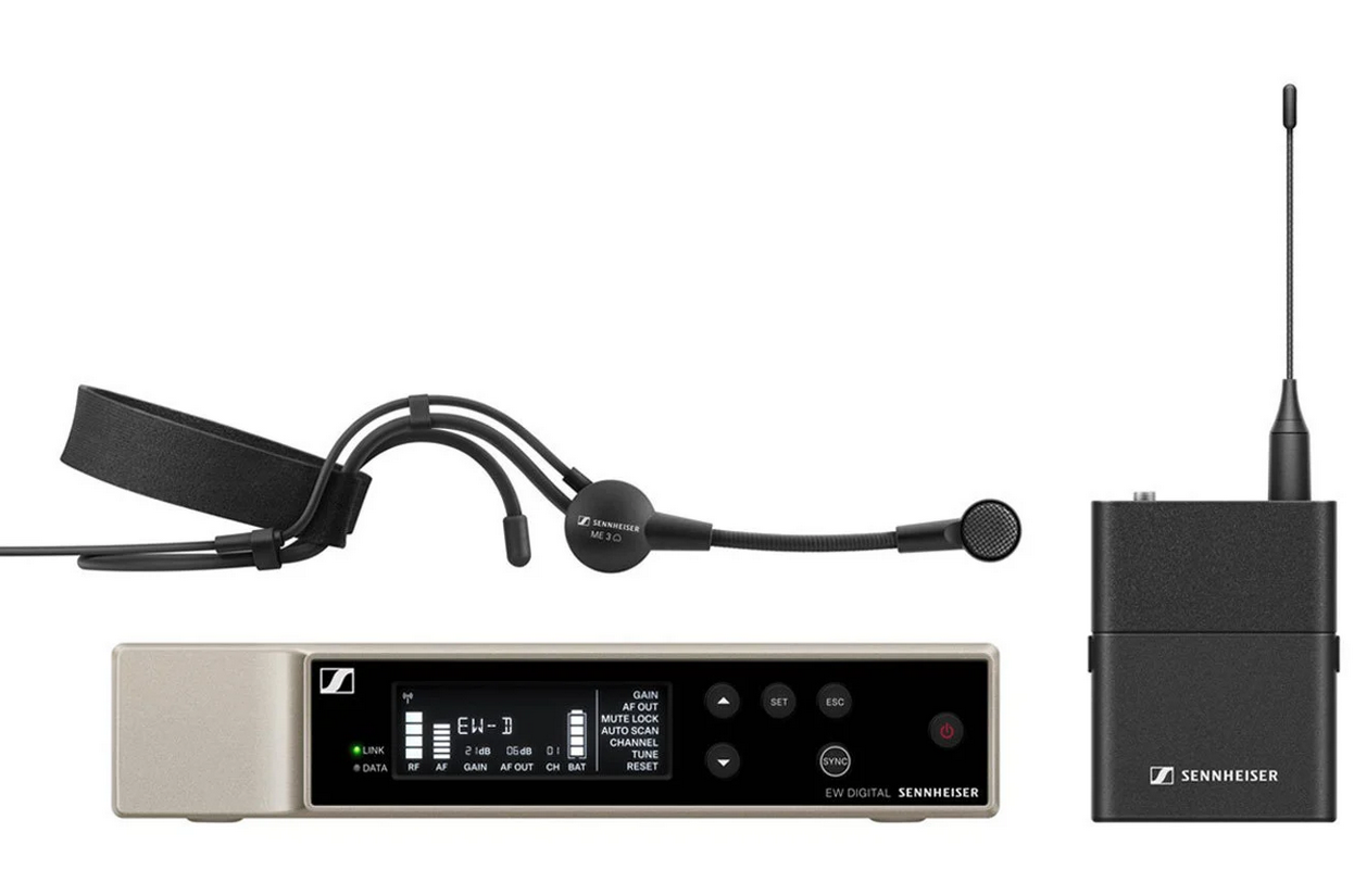 Emetteur sans fil UHF de poche, 864,5 MHZ avec micro serre-tête et