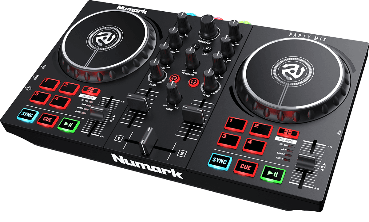 Table de mixage DJ 2 canaux égaliseur 3 bandes avec Bluetooth intégré